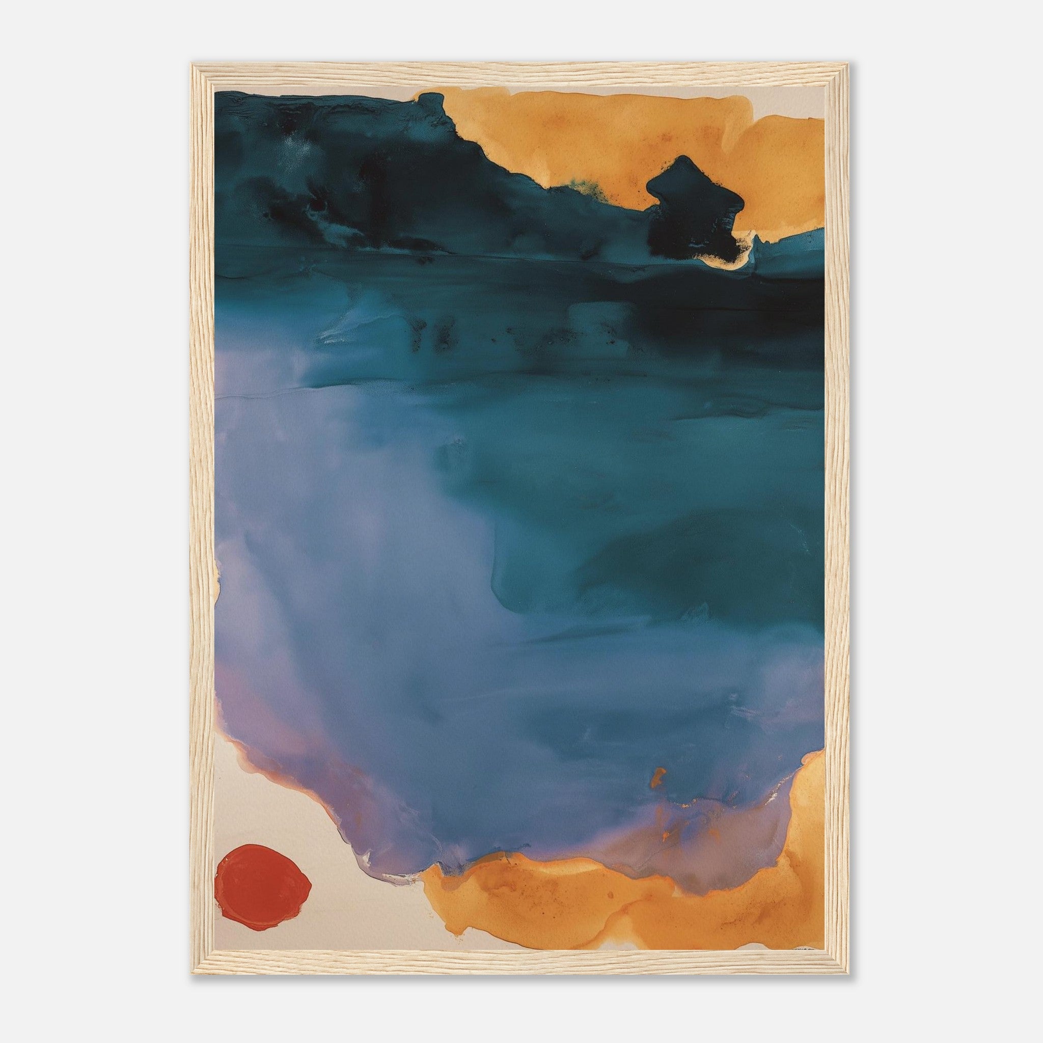 Horizon abstract landscape wall art print deep teal lavender amber A+ Living UK