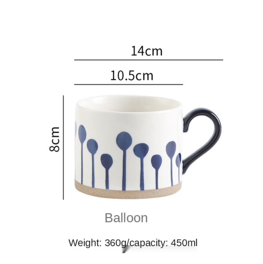 Japanese style ceramic coffee cup Balloon pattern A+ Living UK