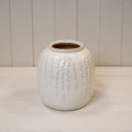Cream ceramic ribbed vase small size A+ Living UK home accessories