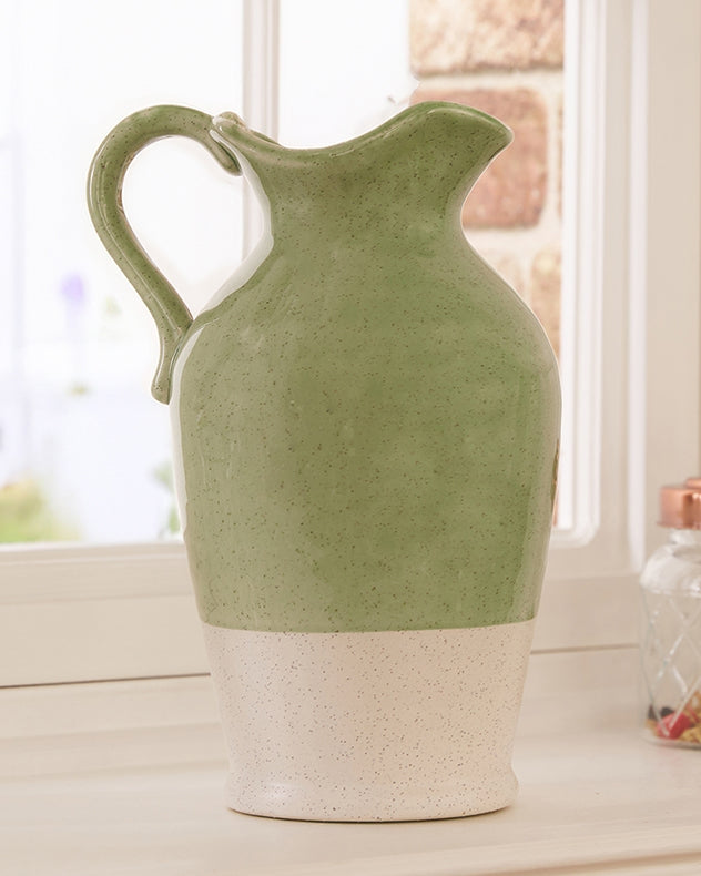Two tone jug vase empty as decorative home accessory