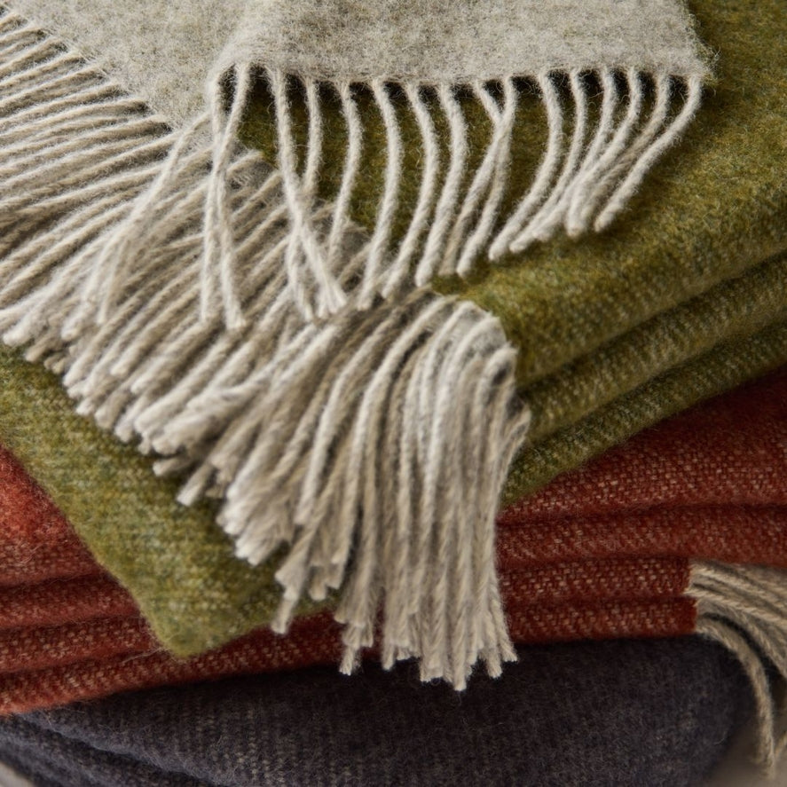 Made in Britain wool throw natural home accessories A+ Living