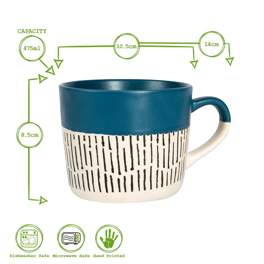 Ceramic mug 385ml dishwasher safe porcelain UK