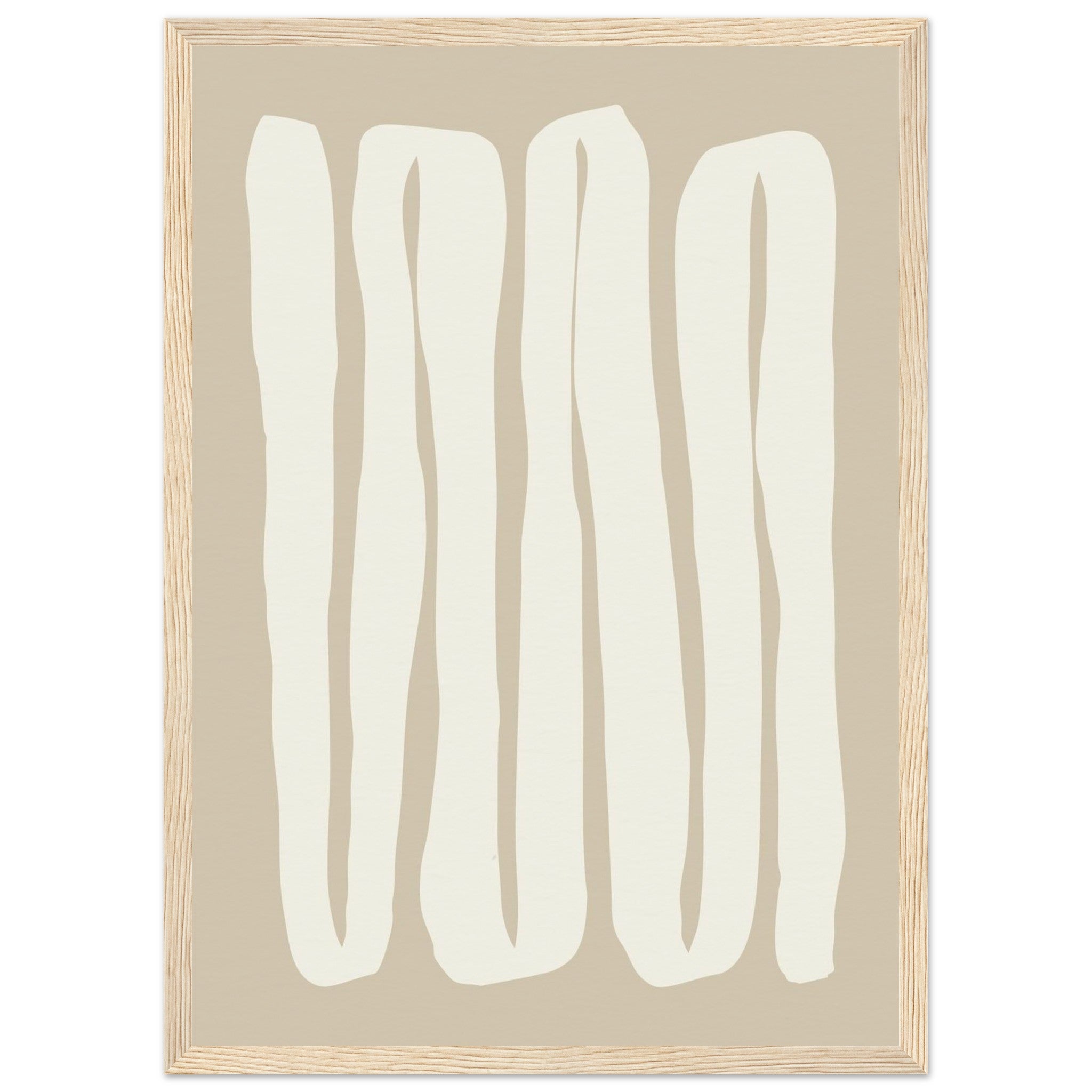 Drift minimal abstract wall art print cream brushstrokes on taupe A+ Living