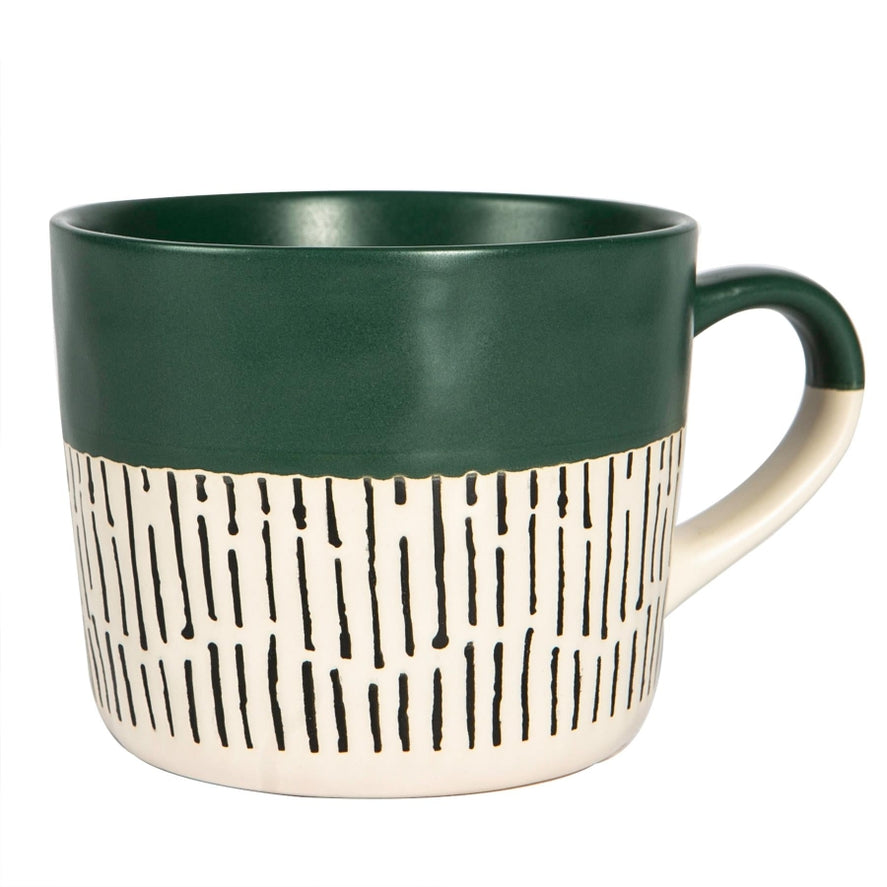 Green dipped ceramic mug considered home accessory UK
