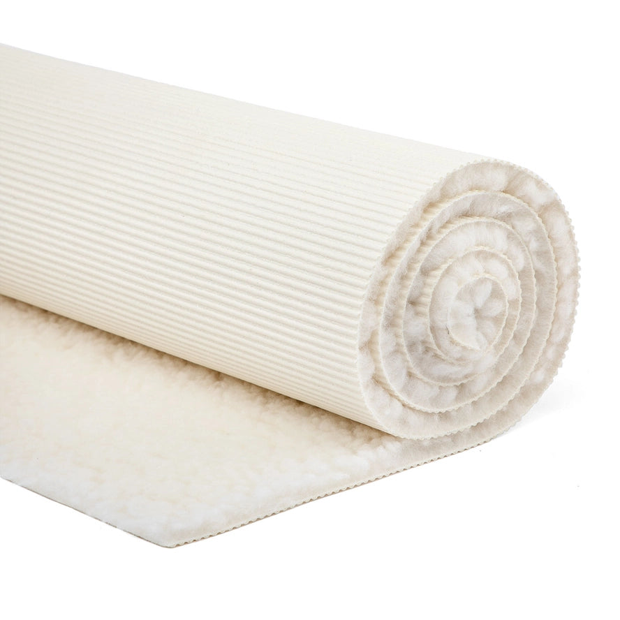 Lambswool yoga mat rolled natural sheep wool A+ Living UK