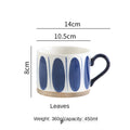 Japanese style ceramic coffee cup leaves pattern A+ Living UK